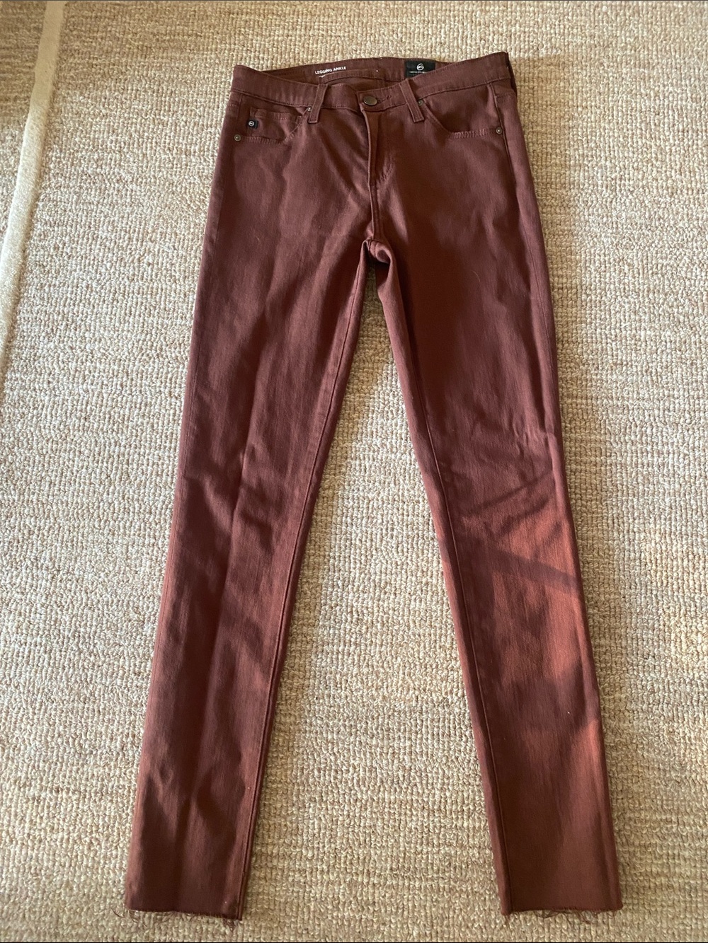 Ag Adriano Goldschmied Skinny Jeans in Wine Brown